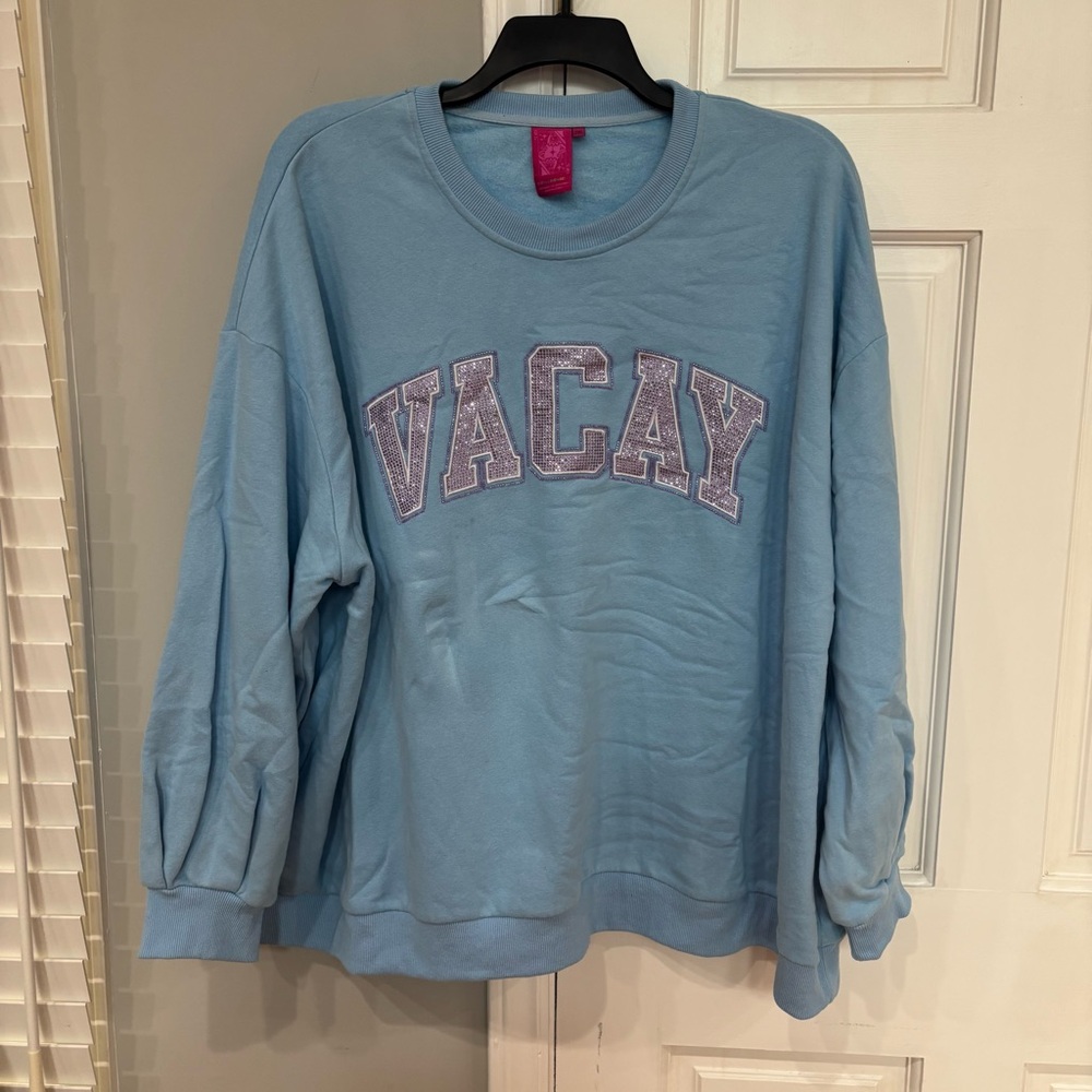 QOS Light Blue Vacay Women's Sweatshirt